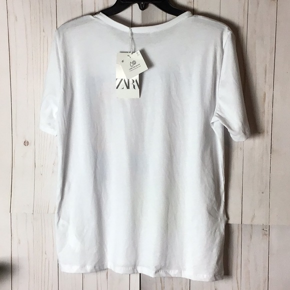 Zara Painted Faces Shirt Sleeve Tee - Picture 4 of 6